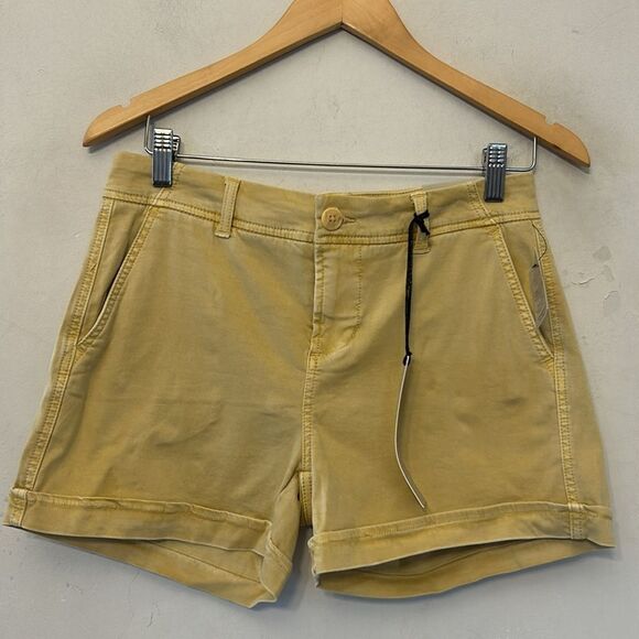 Liverpool mustard gold cuffed shorts Size 4 New - Picture 2 of 9